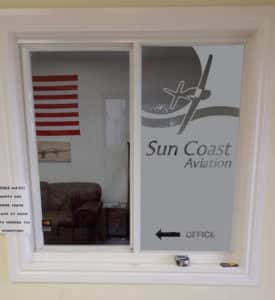 Sun Coast Aviation Window Vinyl (frosted glass)